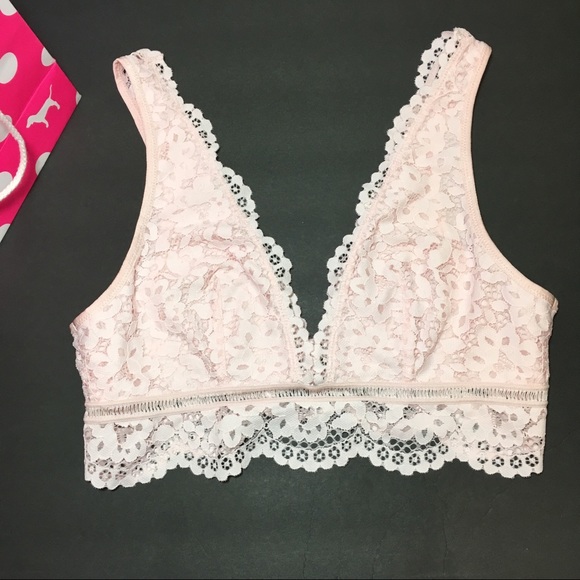 Victoria's Secret Other - VS Light Pink Lace Deep V Plunge Bralette